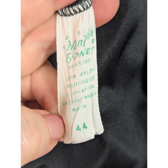 VINTAGE NAN FLOWER Stretch Nylon Slip Coquette Fairygoth Peekaboo Lace Size 44 - Picture 6 of 6